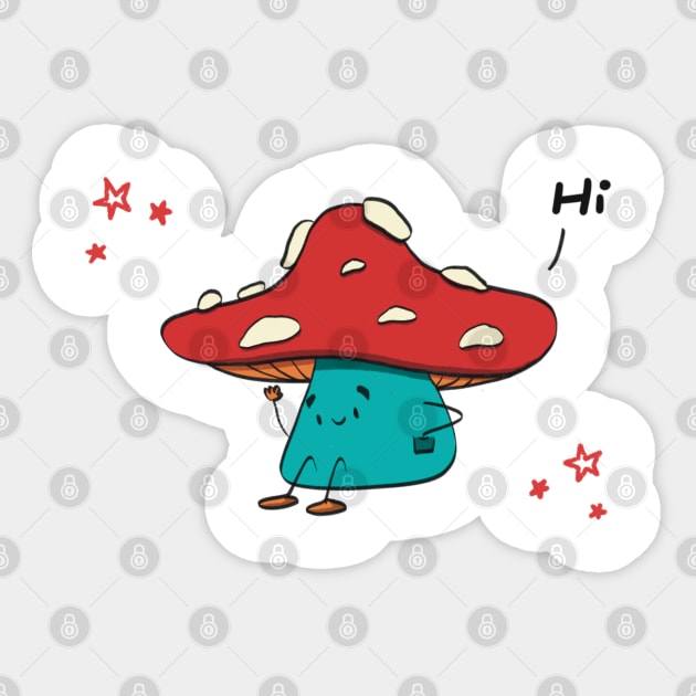 Hello mushroom Sticker by MANALI